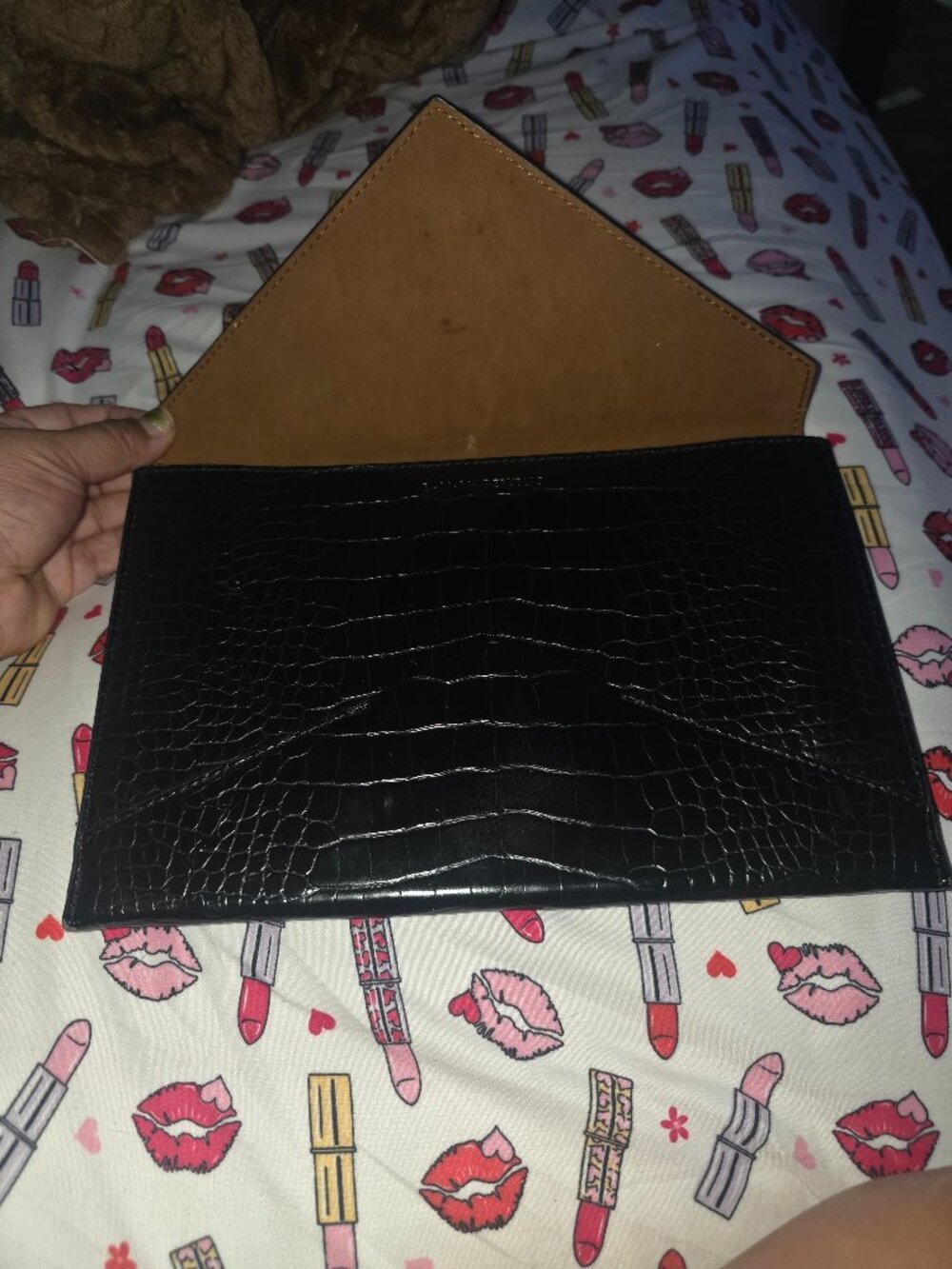 Black alligator pattern Banana Republic Clutch